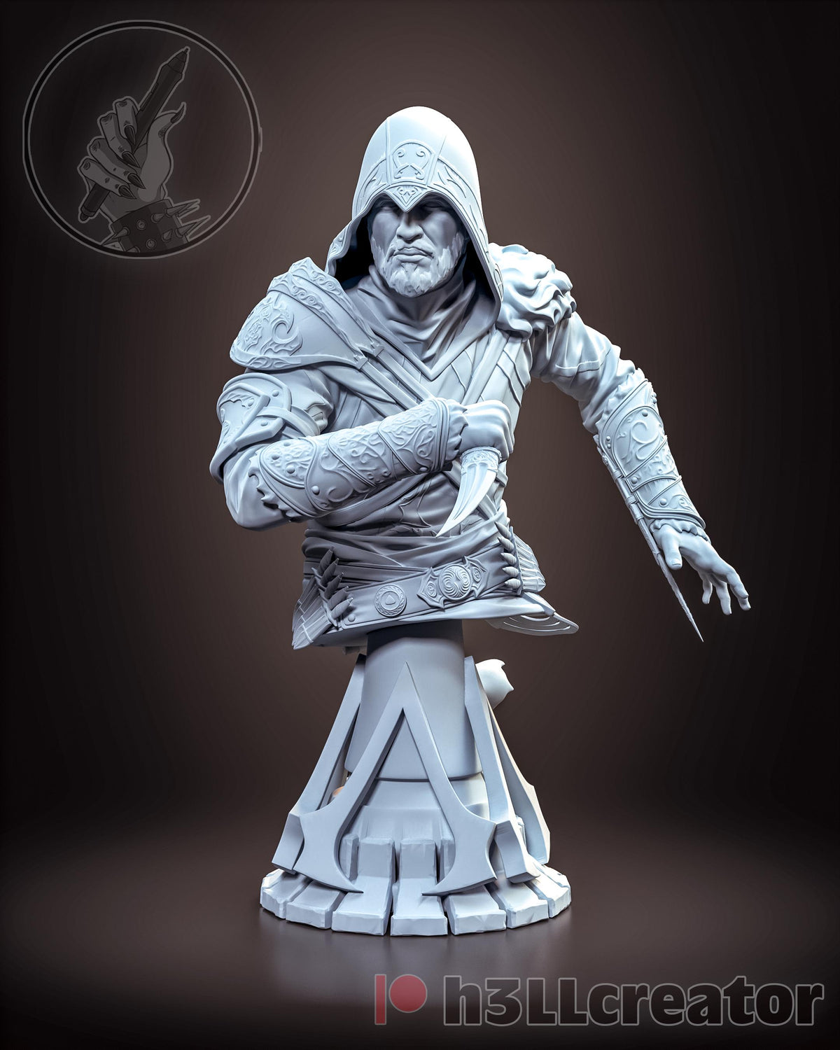 Ezio Auditore Assassin's Creed Bust - resin tabletop miniature front view