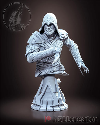 Ezio Auditore Assassin's Creed Bust - resin tabletop miniature front view