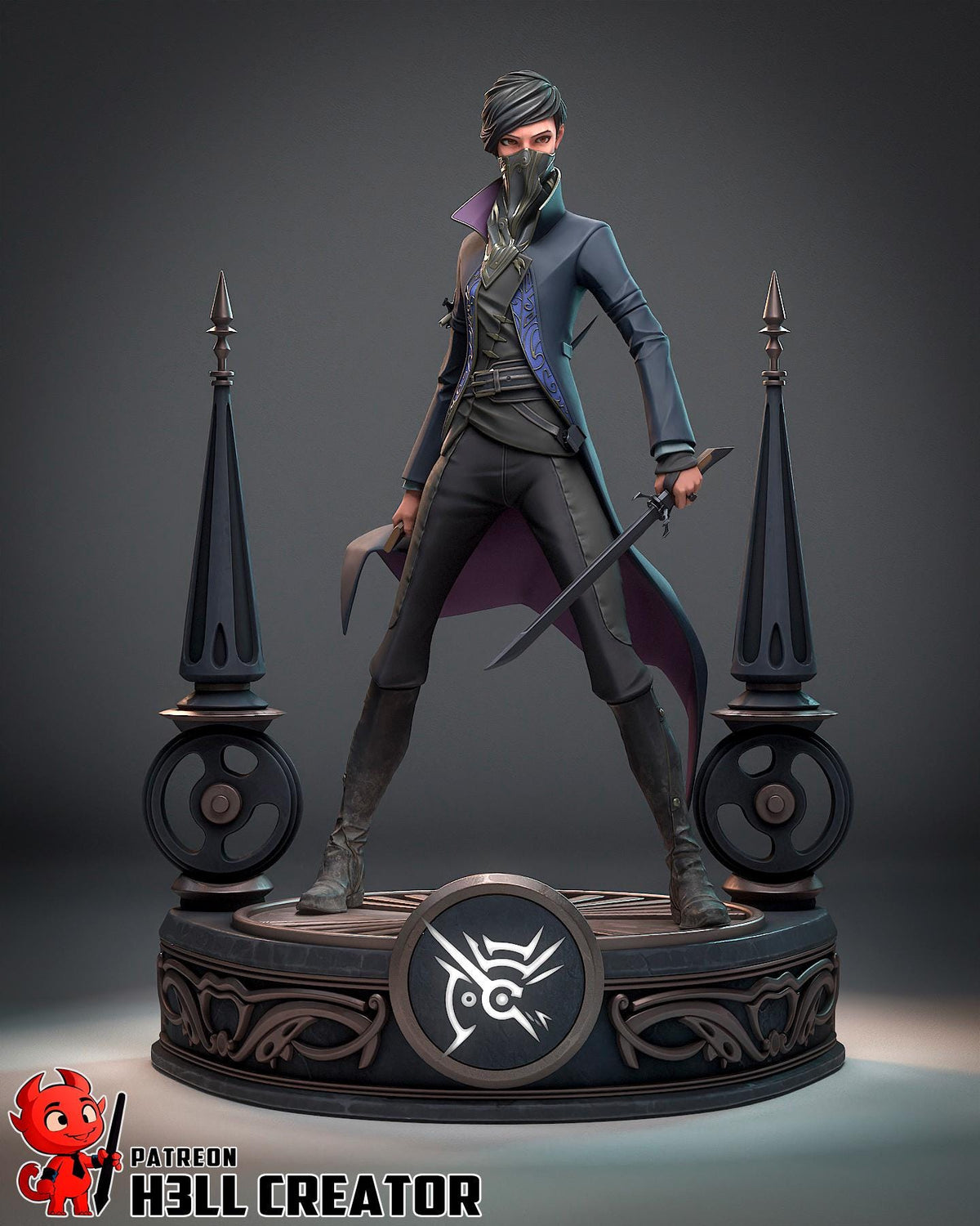 Emily Dishonored 2 Figure - resin tabletop miniature front view