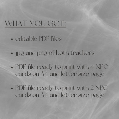 Fillable NPC Cards - digital product alternate preview