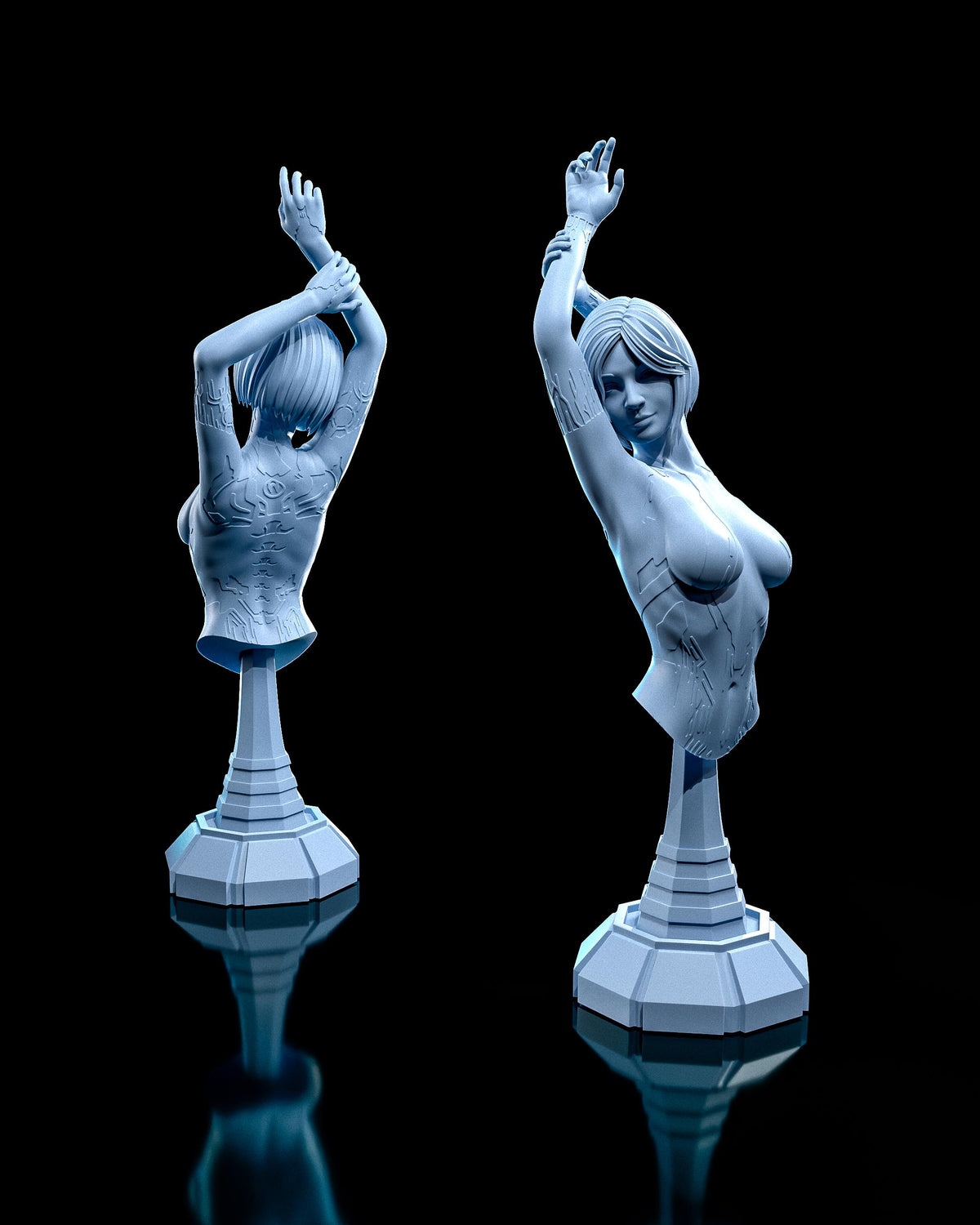 Cortana Bust - resin tabletop miniature alternate angle