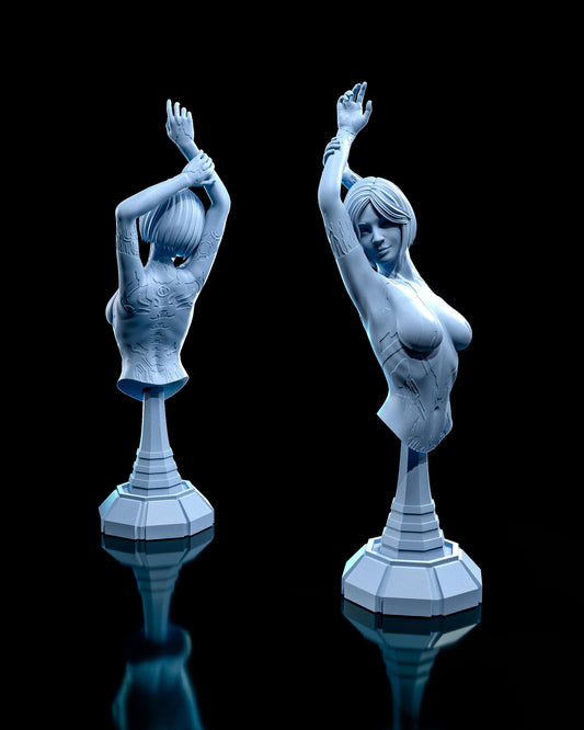 Cortana Bust - resin tabletop miniature alternate angle