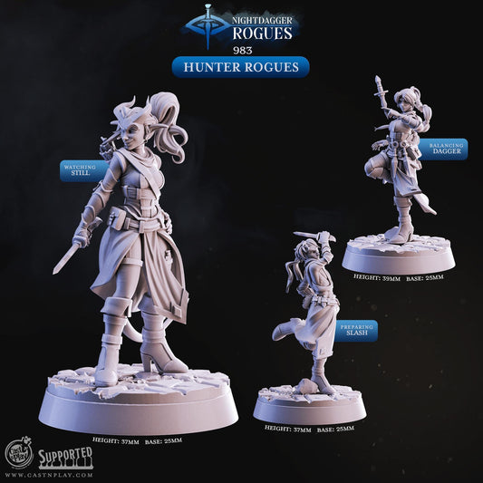 Tiefling Rogue Miniature - resin tabletop miniature alternate angle