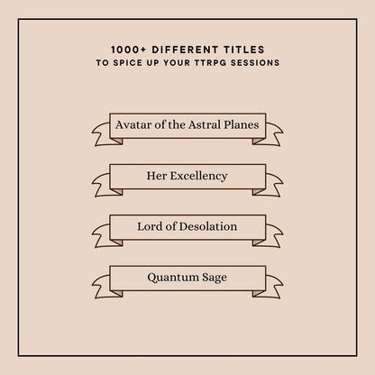 Ultimate Printable Titles Set for TTRPGs - printable tabletop RPG resource preview