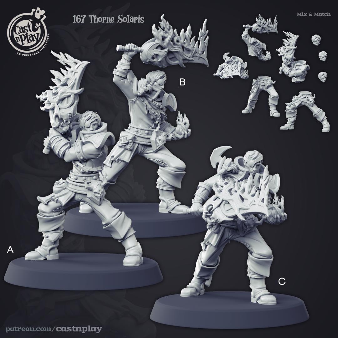 Demon Hunter Miniature - resin tabletop miniature front view
