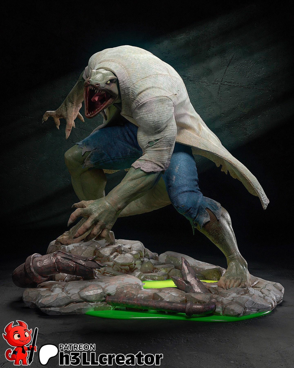 Lizard Dr. Curtis "Curt" Connors Figure - Spider-Man - paintable tabletop miniature product view