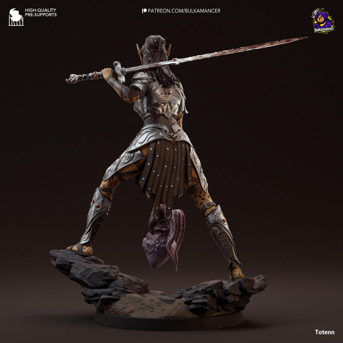 Lae'zel Figure - Baldur's Gate 3 - 3D printed miniature detail view