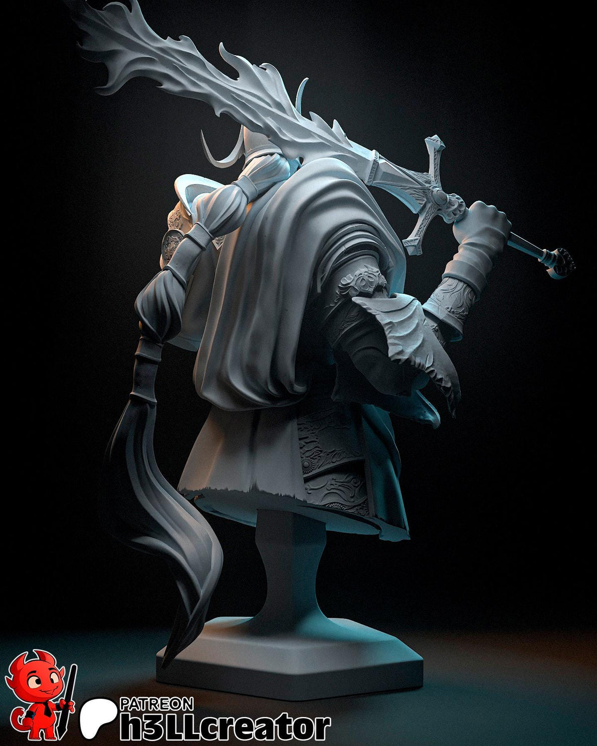 Rellana Bust - Elden Ring - 3D printed miniature detail view