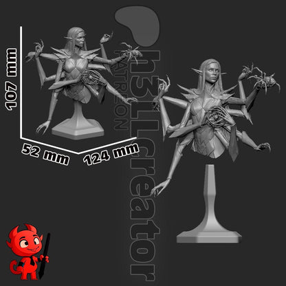 Lolth Bust - Baldur's Gate 3 - resin miniature view 7