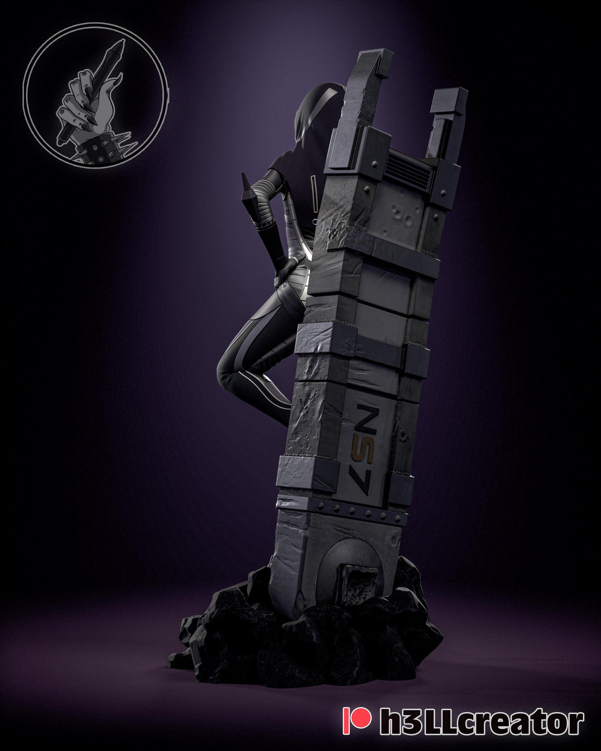 Kasumi Figure - Mass Effect - resin tabletop miniature alternate angle