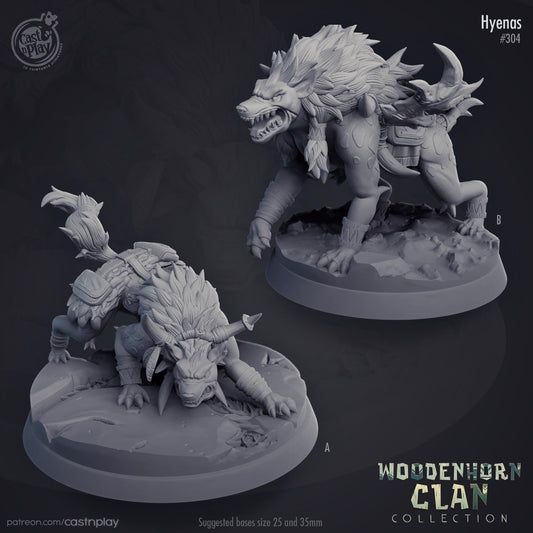 Hyena Companion Miniature - resin tabletop miniature front view