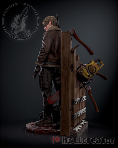 Leon Kennedy Residual Evil 4 Remake Figure - 3D printed miniature detail view