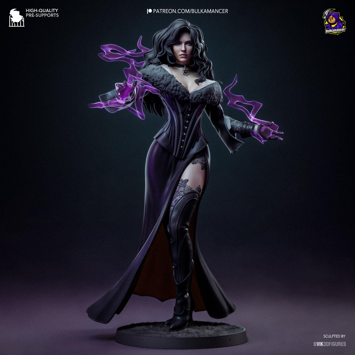 Yennefer The Witcher Figure - resin tabletop miniature front view