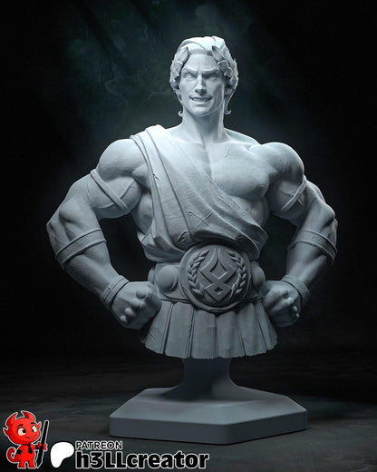 Theseus Bust - Hades - resin tabletop miniature front view
