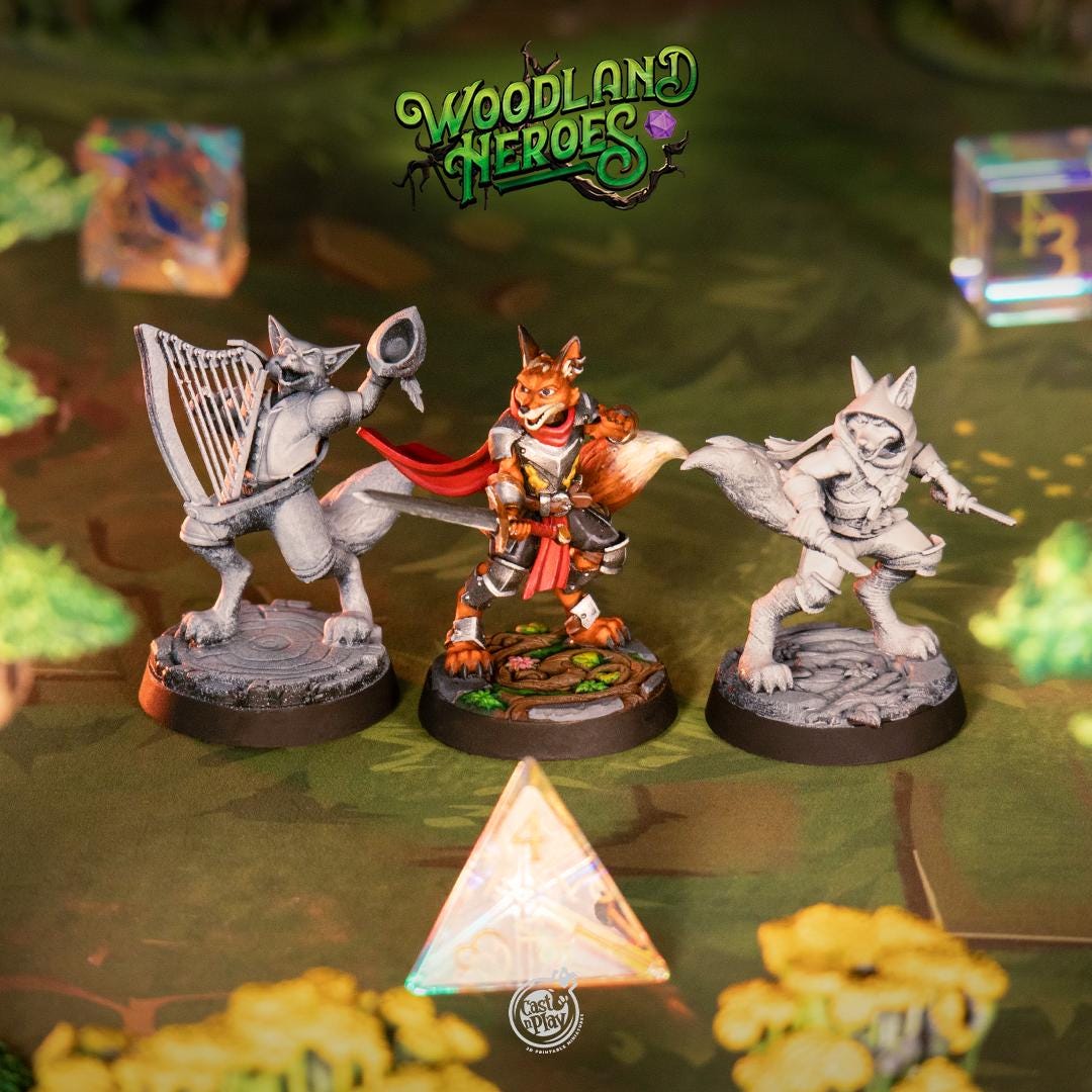 Foxfolk Bard Miniature - resin tabletop miniature front view