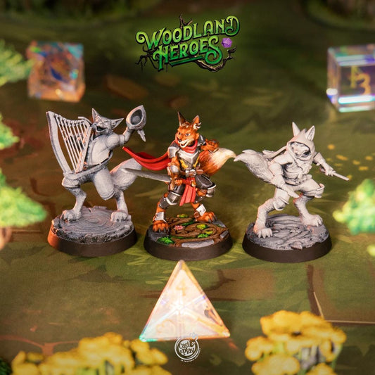 Foxfolk Bard Miniature - resin tabletop miniature front view