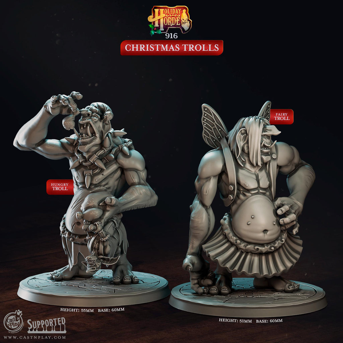 Troll Miniature - resin tabletop miniature front view