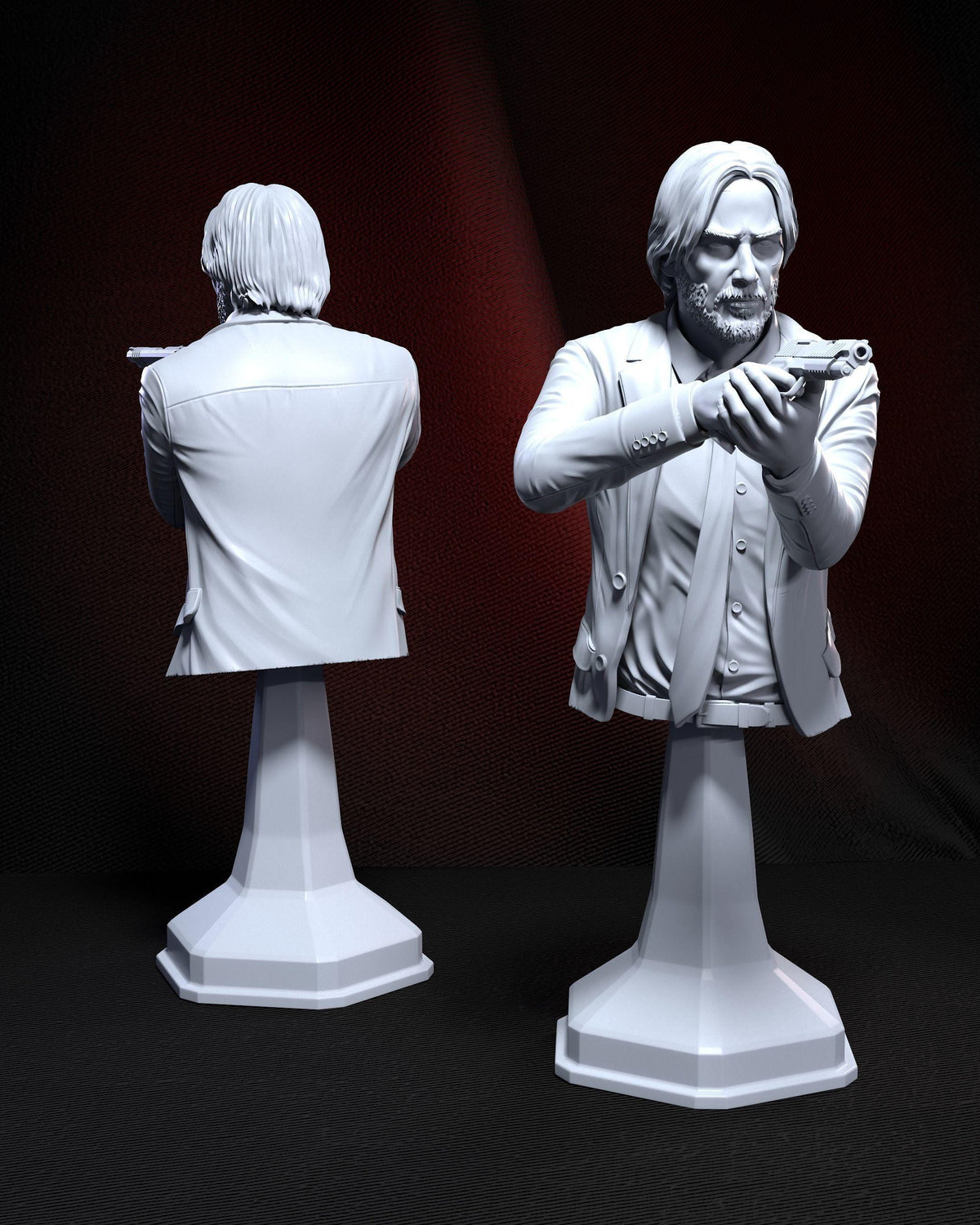 John Wick Movie Character Bust - resin tabletop miniature front view