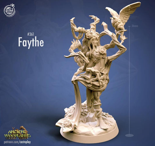Wood Elf Druid Miniature - resin tabletop miniature alternate angle