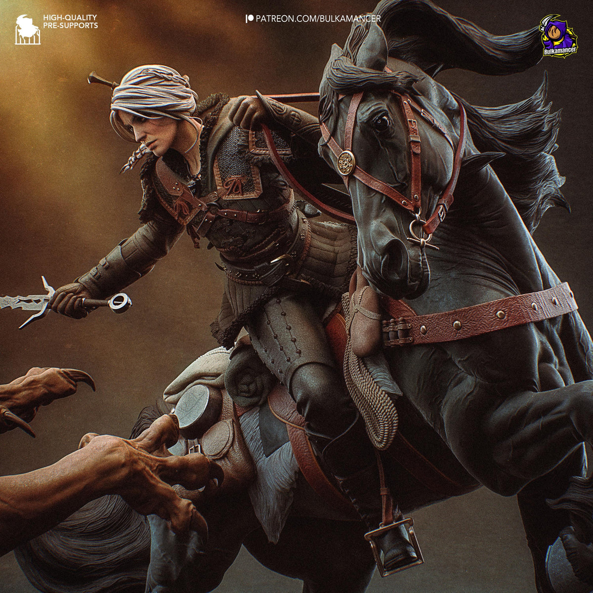 Ciri Manticore The Witcher Diorama Figure - resin miniature view 5