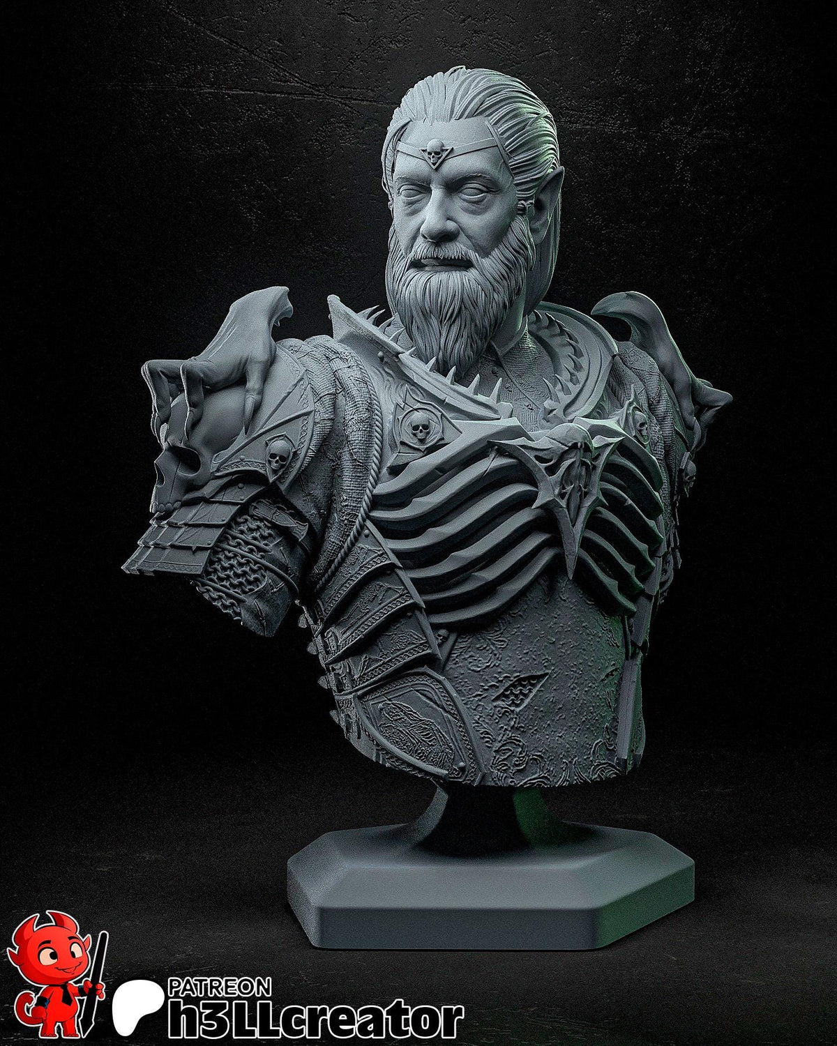 Ketheric Thorm Bust - Baldur's Gate 3 - resin tabletop miniature front view