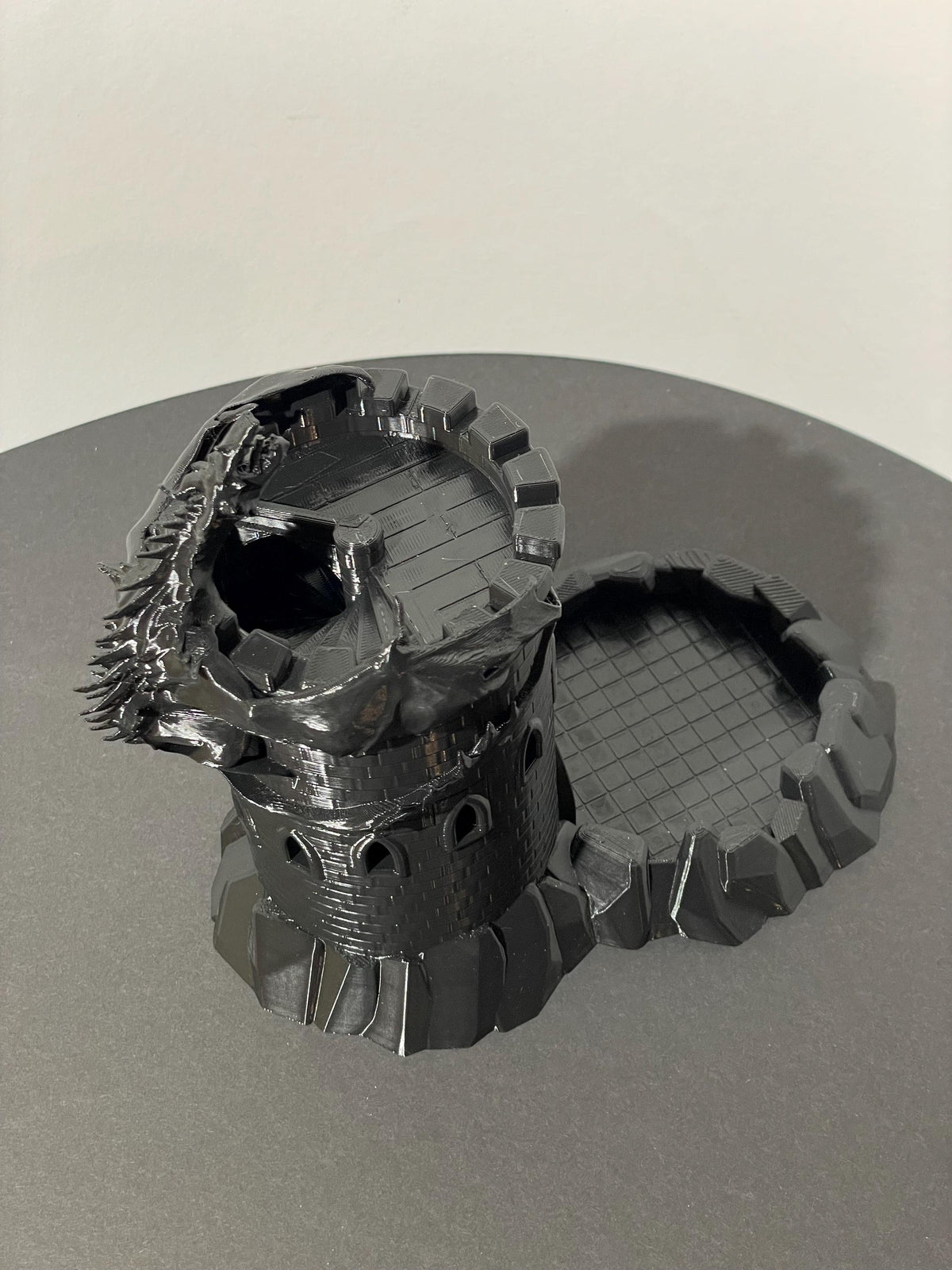 Dragon's Keep Dice Tower - 3D printed miniature detail view