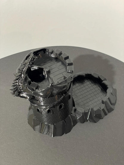 Dragon's Keep Dice Tower - 3D printed miniature detail view