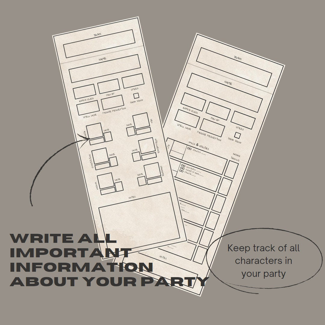 Fillable Initiative Tracker Cards - digital product alternate preview