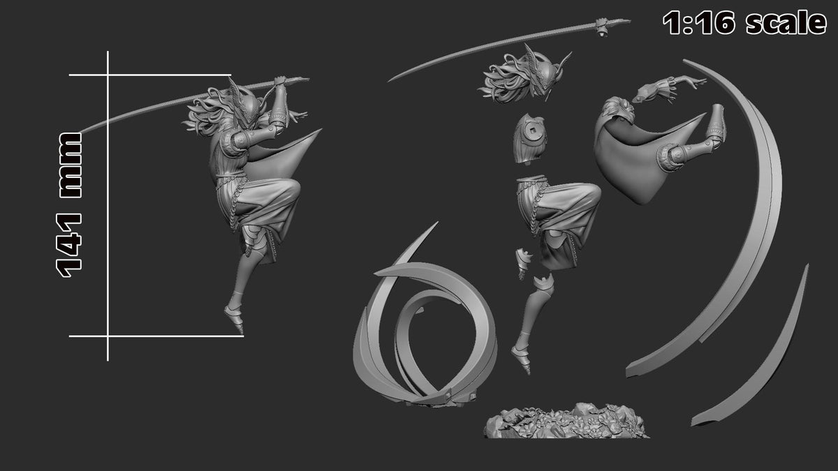 Malenia Figure - Elden Ring - resin miniature view 5