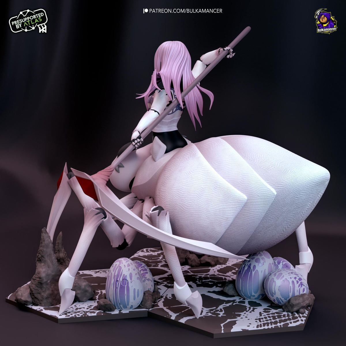 Kumoko and Her Children So'm a Spider Figure - 3D printed miniature detail view