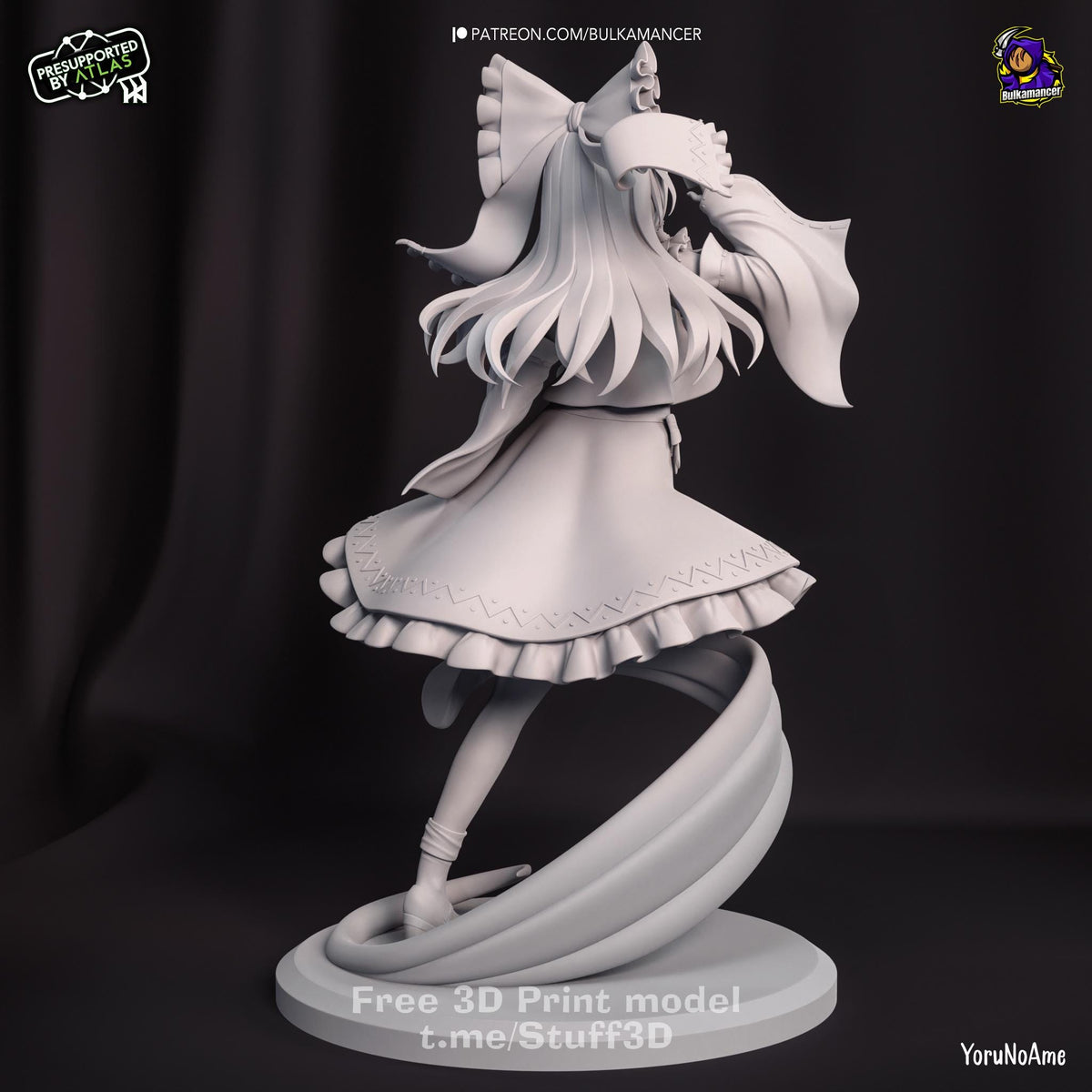 Reimu Hakurei Touhou Project Figure - paintable tabletop miniature product view