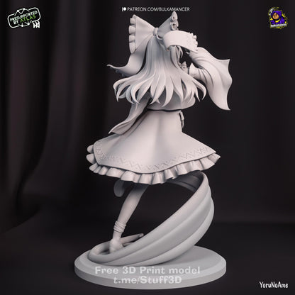 Reimu Hakurei Touhou Project Figure - paintable tabletop miniature product view