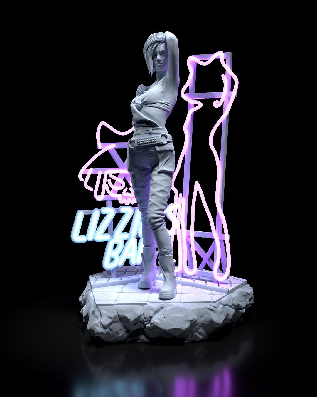 Judy Alvarez Figure - Cyberpunk 2077 - paintable tabletop miniature product view