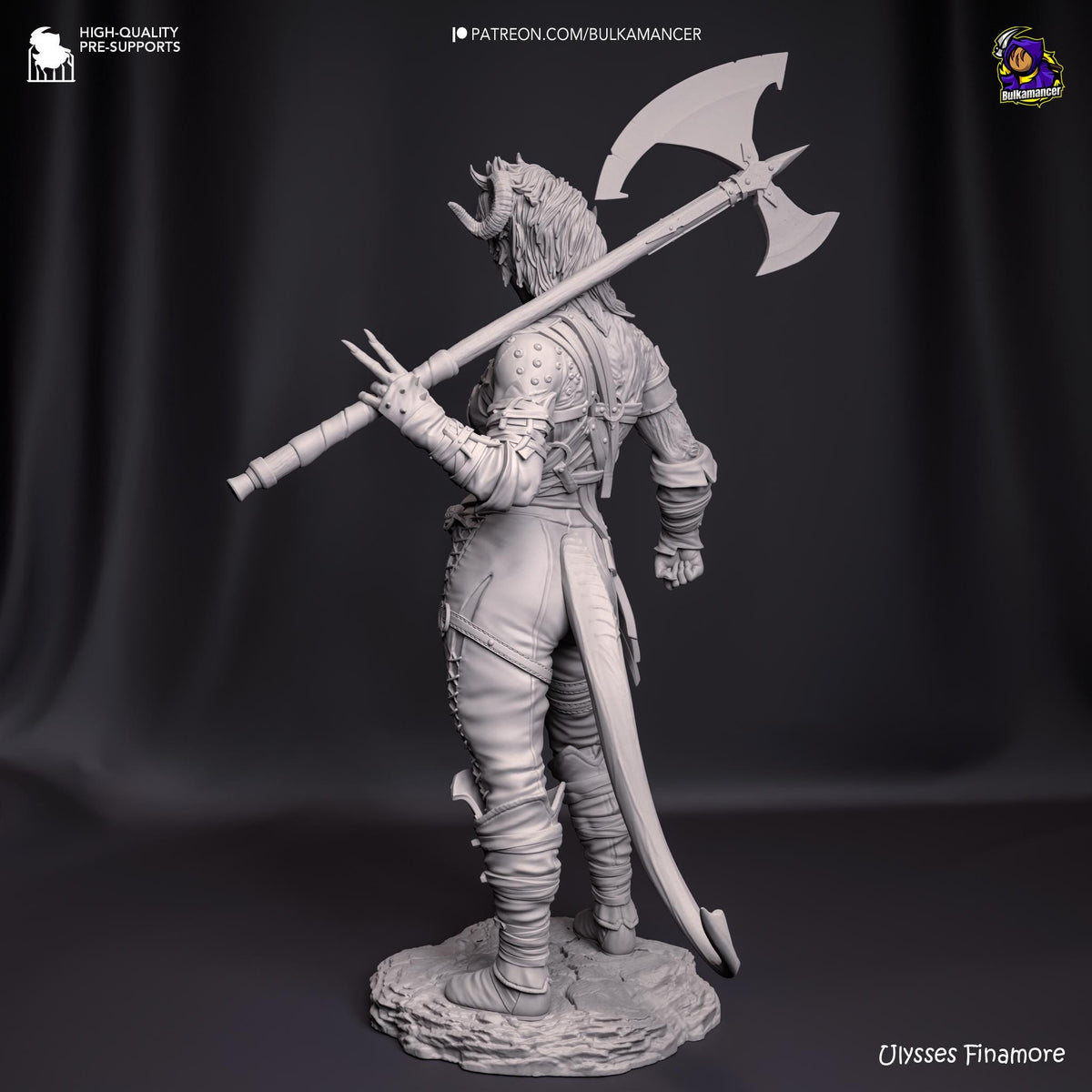 Karlach Figure - Baldur’s Gate 3 - paintable tabletop miniature product view