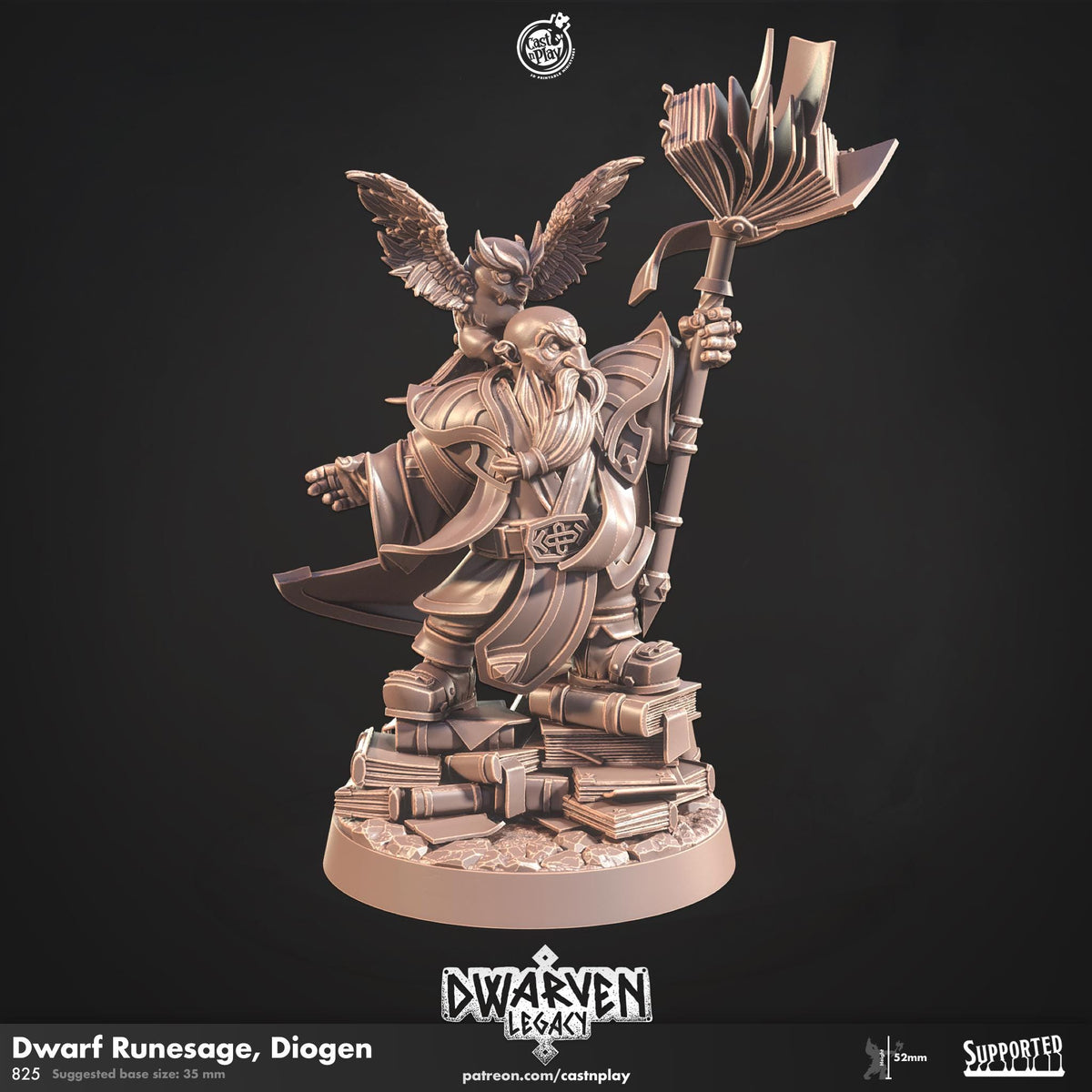 Dwarf Wizard Miniature - resin tabletop miniature front view