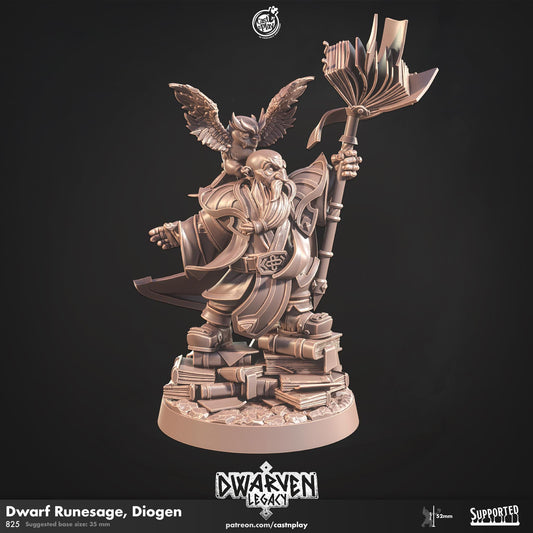 Dwarf Wizard Miniature - resin tabletop miniature front view