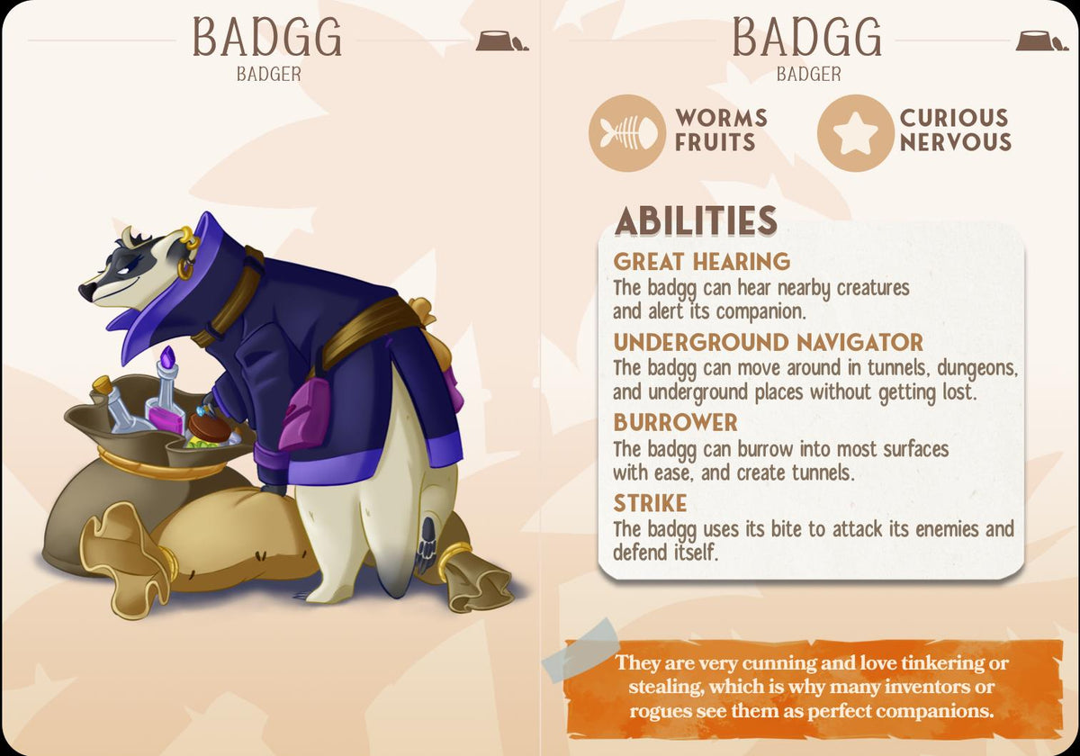 Badger Animal Companion Miniature - resin tabletop miniature alternate angle