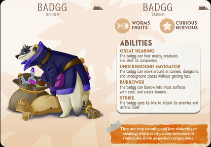 Badger Animal Companion Miniature - resin tabletop miniature alternate angle