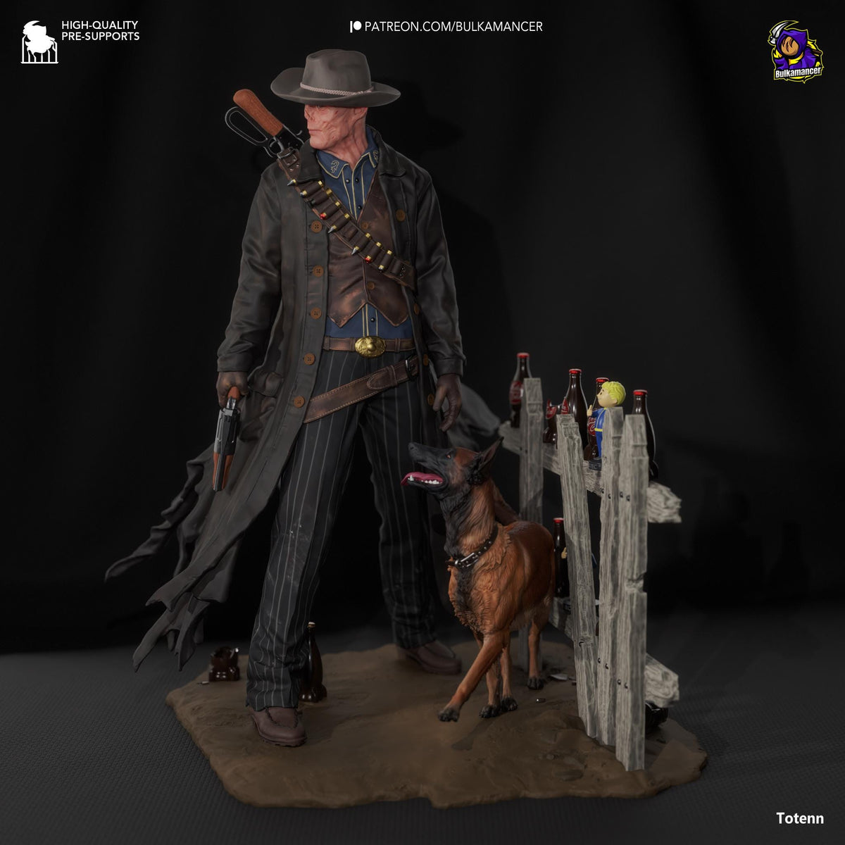 Fallout Ghoul Figure - resin tabletop miniature alternate angle