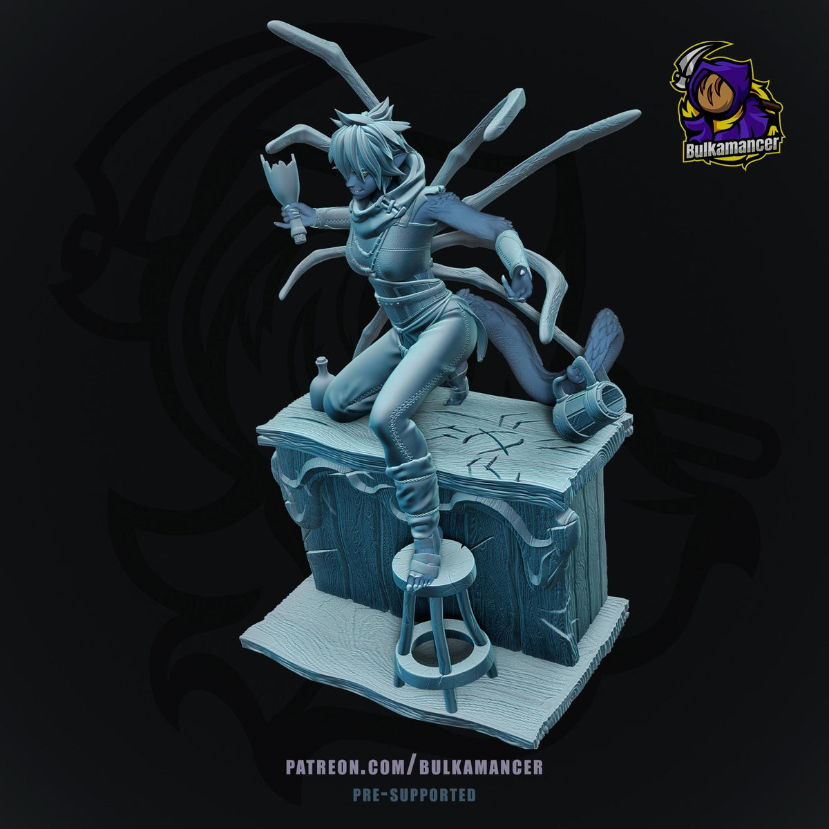 Wenduag Figure - Wrath of the Righteous - resin tabletop miniature alternate angle