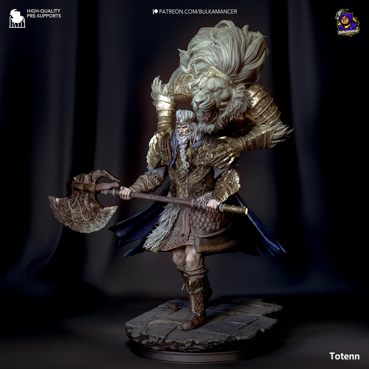 Godfrey Figure - Elden Ring - 3D printed miniature detail view