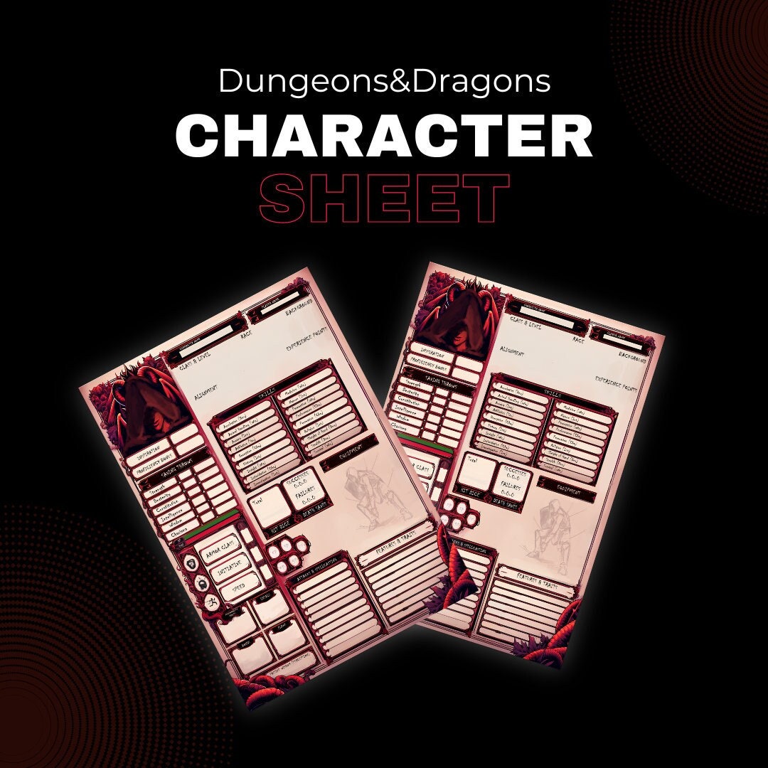 Character Sheet - digital download preview