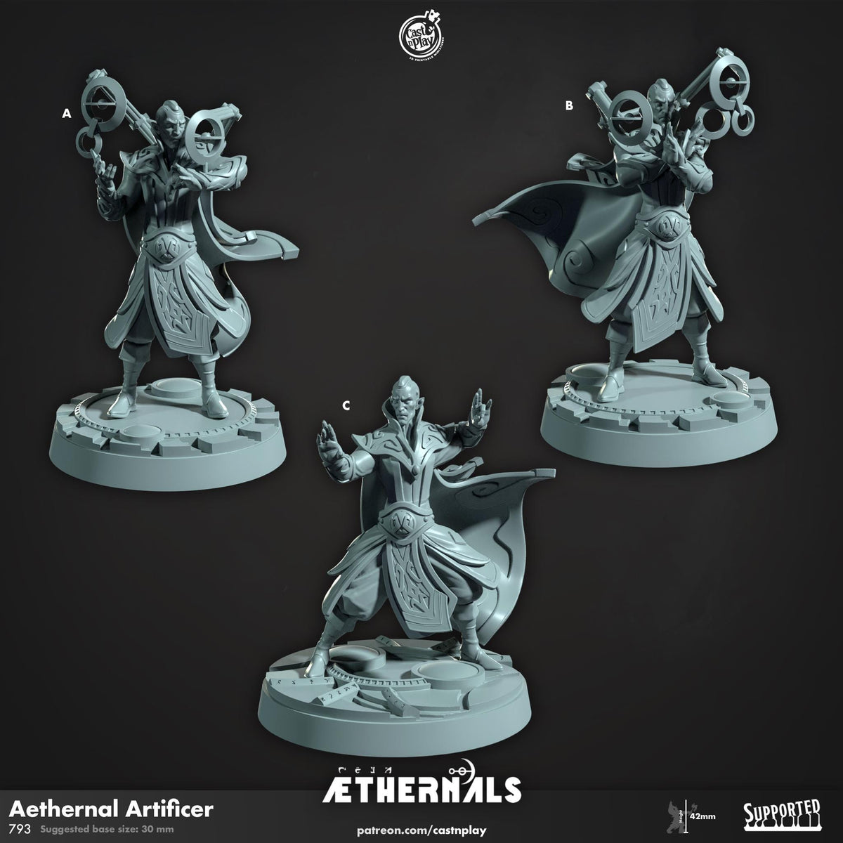 Artificer Miniature - resin tabletop miniature alternate angle