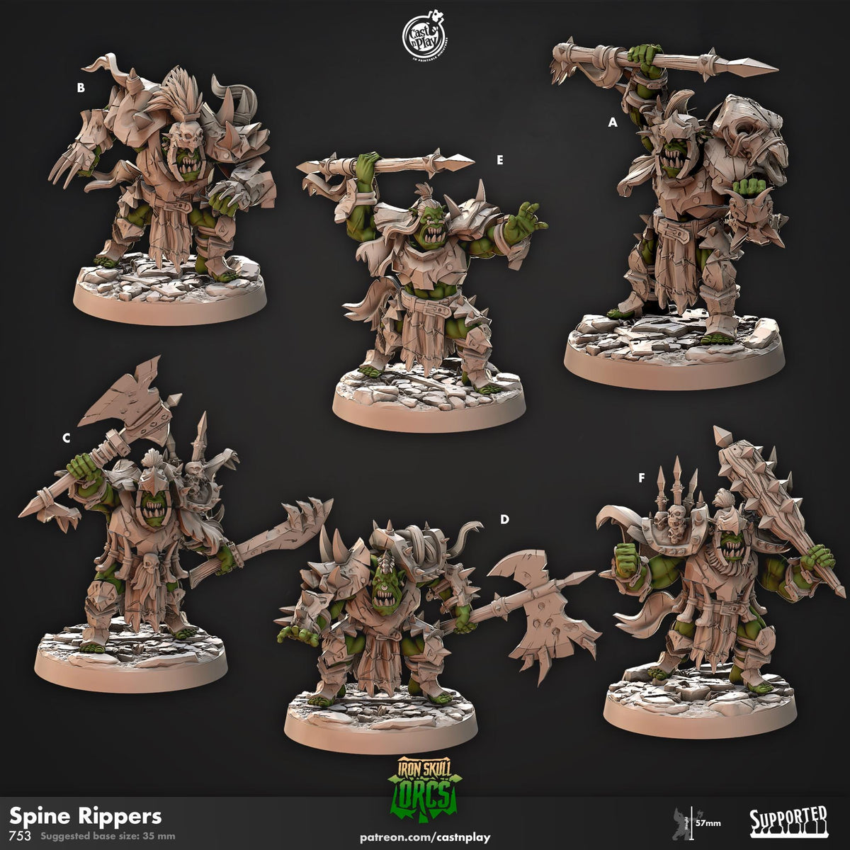 Orc Warrior Miniature - resin tabletop miniature front view