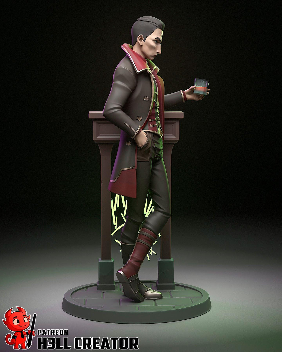 Silco Figure - Arcane - 3D printed miniature detail view