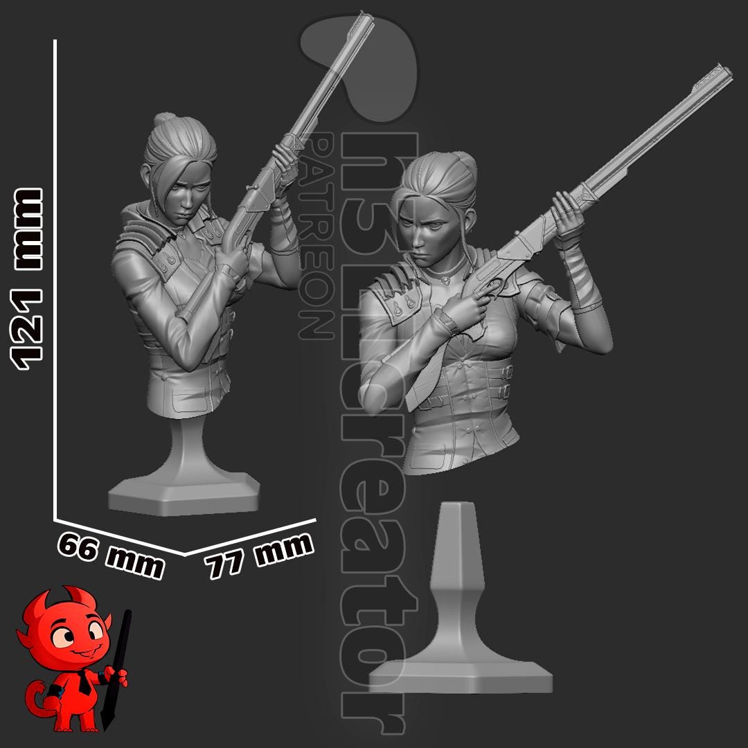 Caitlyn Bust - Arcane - resin miniature view 8