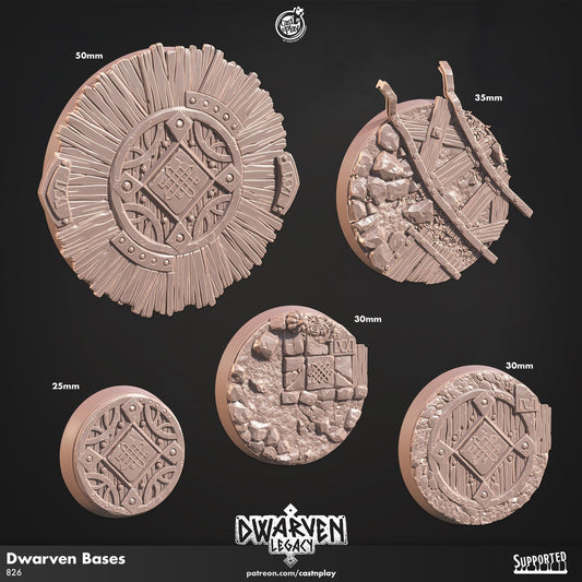 Dwarven Legacy Miniature Bases - resin tabletop miniature front view