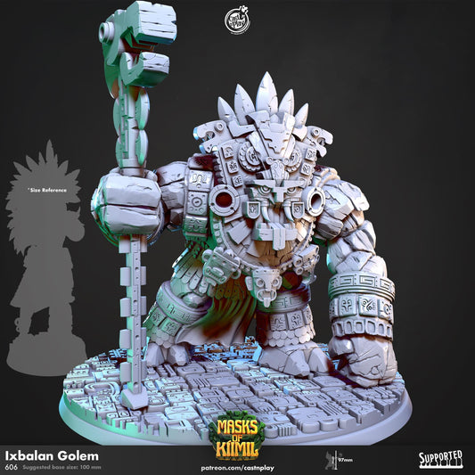 Stone Golem Miniature - resin tabletop miniature front view