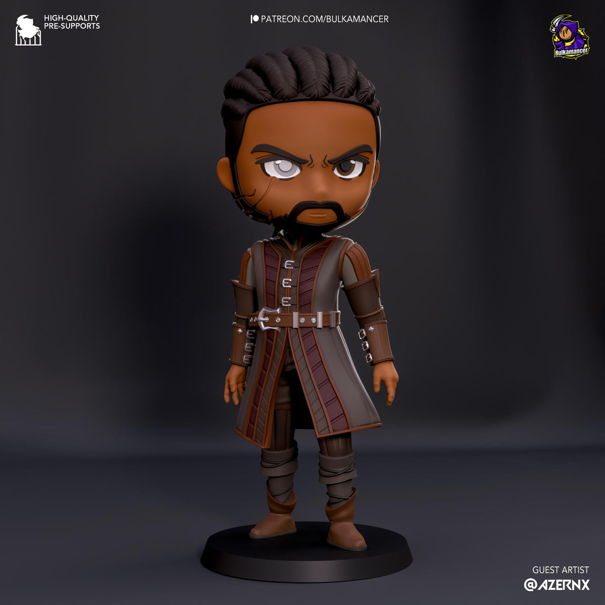 Wyll Chibi Figure - Baldur's Gate 3 - resin tabletop miniature front view