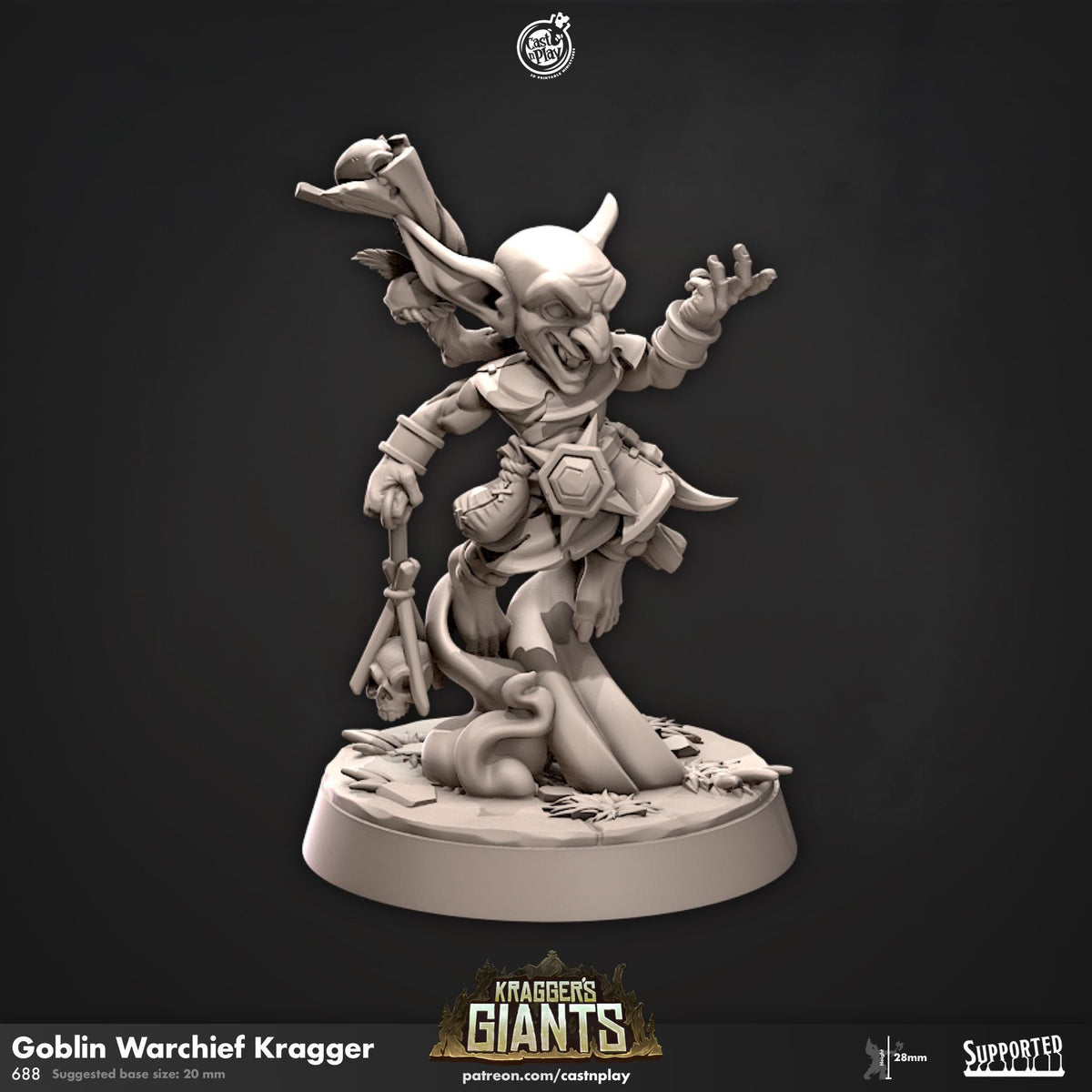 Goblin Miniature - resin tabletop miniature front view